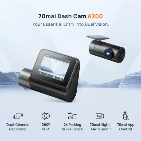 70MAI A200 DASH CAM DUAL CHANNEL 64GB